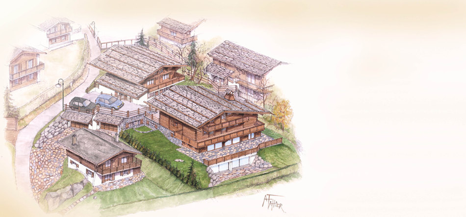 Vue aérienne de bâtiments
